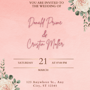 Wedding Card Flowers Template