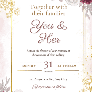 Wedding Card Peach Template